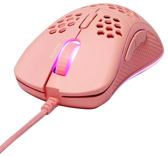 Deltaco PM75 Ultralight - Gamingmus - 7 knappar - Rosa