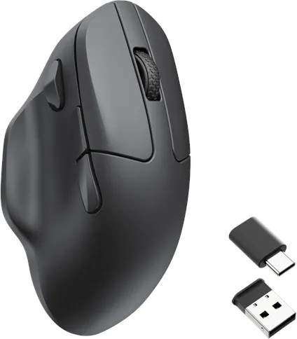 Keychron M7 1K Hz Light 63g Ergonomic Black Wirele - Gaming Mus - Optisk - 6 knappar - Svart